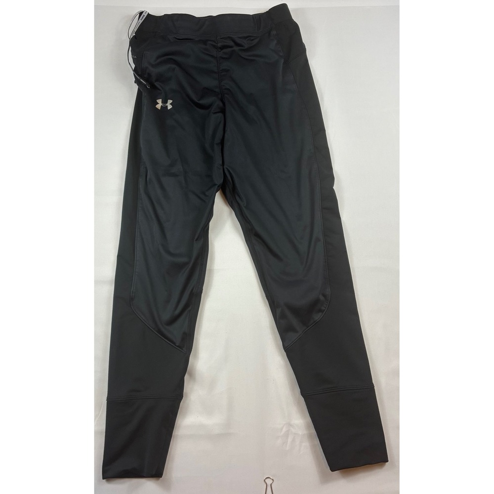 Under Armour ColdGear Running Pants Men Large Black Fitted Athletic Joggers